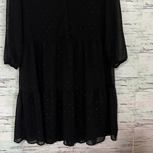 Reitmans Black Sheer Sleeve Mini Dress - Picture 6 of 10